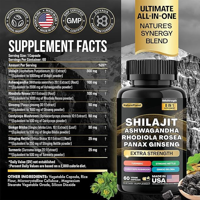 Shilajit 8-in-1 Capsules-60 Counts