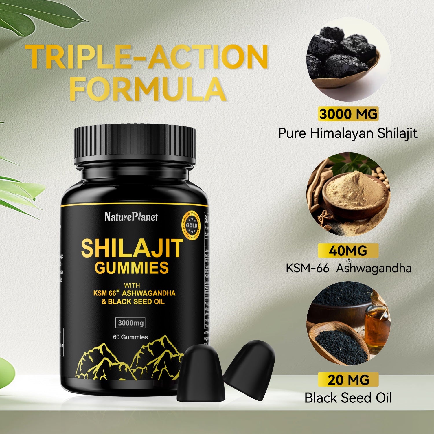 Shilajit Gummy for Men &amp; Women- Energy, Brain, Immunity Support